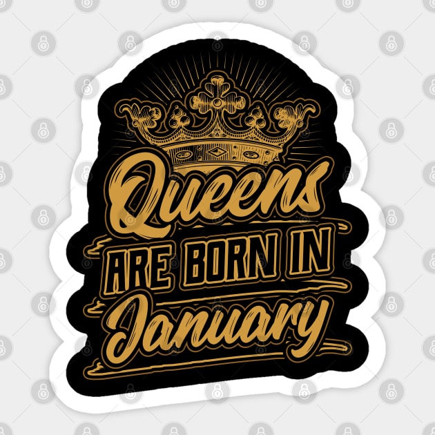 Queens are Born in January Birthday Gift Sticker by aneisha